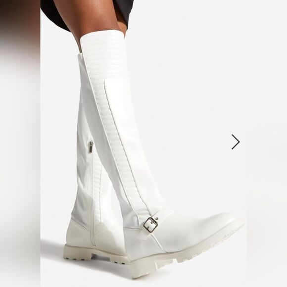 Urmi  knee high Riding  white boots - Picture 1 of 5